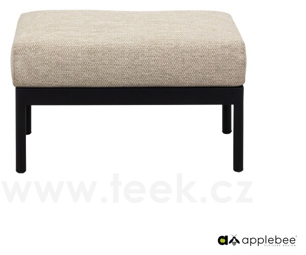 Apple Bee Podnožka Condor, Apple Bee, 68x52x42 cm, rám hliník Black (černý), područky teak, sedáky venkovní látka Natural Oak
