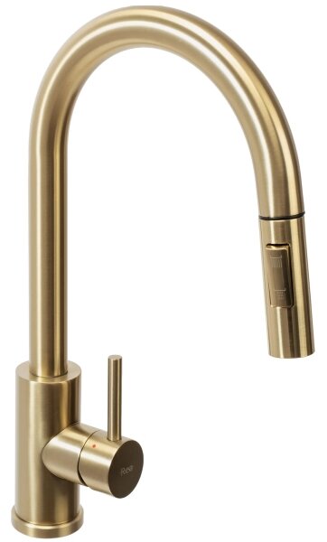 REA-B9148 - Dřezová baterie s vytahovací sprškou FRESH 39,5 cm broušená zlatá