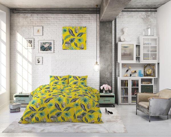 Bavlněné povlečení 140x220 cm Yellie Yellow