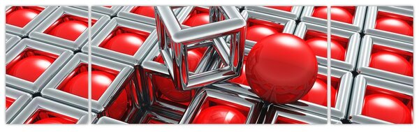 Obraz - 3D metalická abstrakce (170x50 cm)