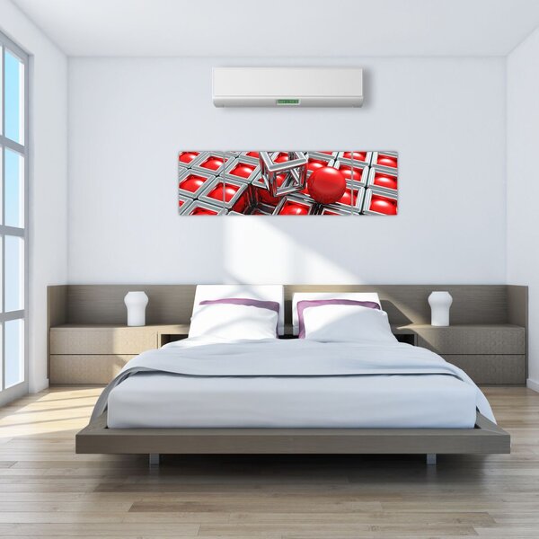 Obraz - 3D metalická abstrakce (170x50 cm)