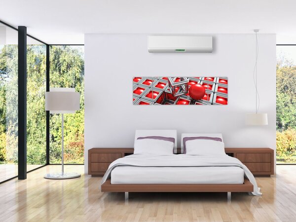 Obraz - 3D metalická abstrakce (170x50 cm)