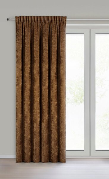 ZATEMŇOVACÍ ZÁVĚS NA PÁSCE NESKA 140X270 CM HNĚDÝ