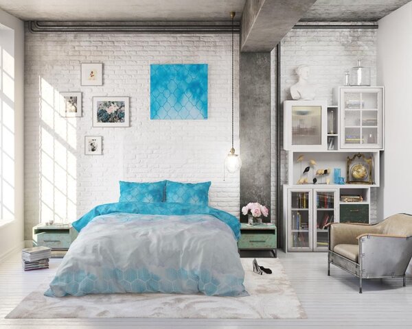 Bavlněné povlečení 200x220 cm Dream Wave - Blue