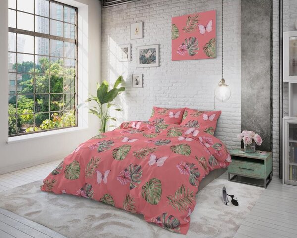 Bavlněné povlečení 240x220 cm Botanical Blush - Pink