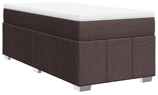 Box spring postel s matrací tmavě hnědá 90x200 cm textil 3285445