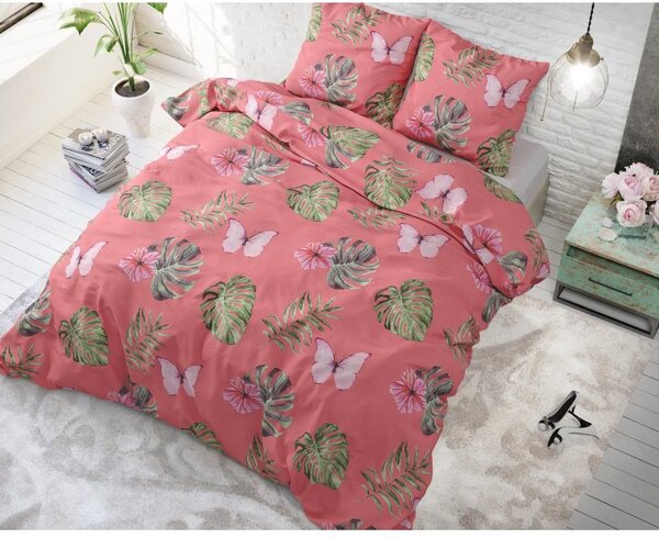 Bavlněné povlečení 240x220 cm Botanical Blush - Pink