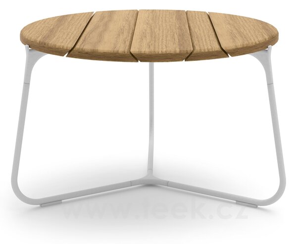 Manutti Nízký stolek Mood, Manutti, kulatý 60x38 cm, nerezový rám lakovaný barva dle vzorníku, deska laminát Trespa dekor dle vzorníku
