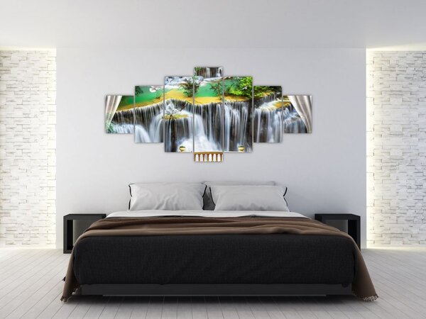 Obraz - Výhled na kouzelné vodopády (210x100 cm)