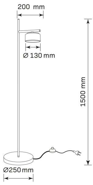 LED Stojací lampa OFELIA 1xGX53/6W/230V černá/kouřová
