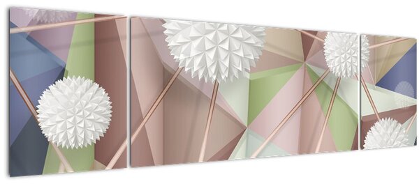 Obraz - 3D Abstrakce v pastelových barvách (170x50 cm)