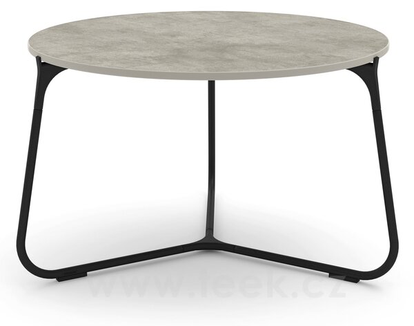 Manutti Nízký stolek Mood, Manutti, kulatý 60x38 cm, nerezový rám lakovaný barva dle vzorníku, deska laminát Trespa dekor dle vzorníku