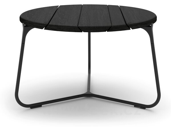 Manutti Nízký stolek Mood, Manutti, kulatý 60x38 cm, nerezový rám lakovaný barva dle vzorníku, deska laminát Trespa dekor dle vzorníku
