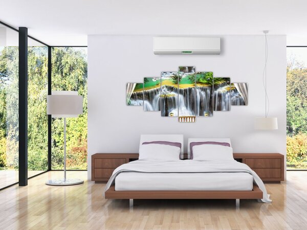 Obraz - Výhled na kouzelné vodopády (210x100 cm)