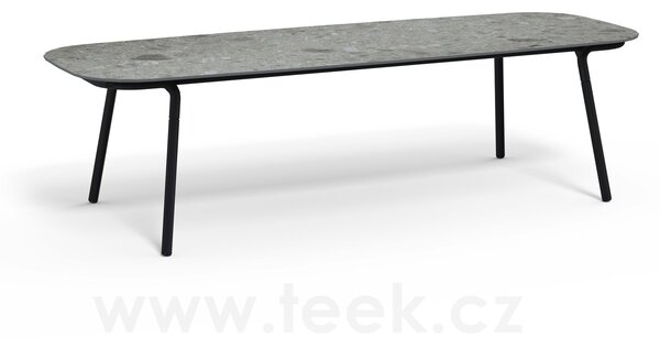 Manutti Jídelní stůl Minus, Manutti, oválný 220x100x74 cm, rám hliník šedočerná lava, deska keramika 12 mm dekor dle vzorníku