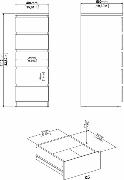 Tvilum Komoda Simplicitous 233 40 cm černý mat