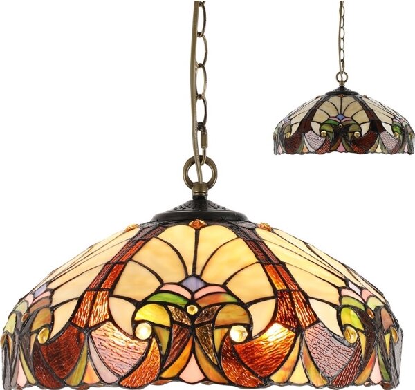 Prezent 1700 - Lustr na řetězu TIFFANY XX 2xE27/60W/230V pr. 40 cm
