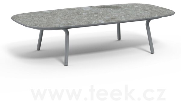 Manutti Nízký stůl Minus, Manutti, oválný 148x74x35 cm, rám hliník šedočerná lava, deska keramika 12 mm dekor dle vzorníku