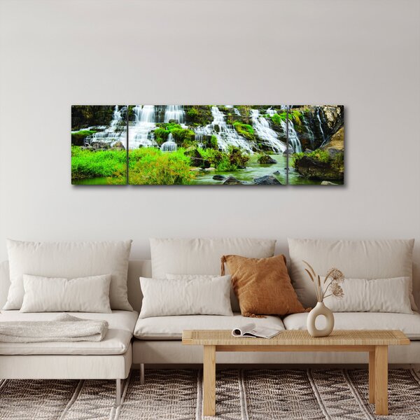 Obraz - vodopády se zelení (170x50 cm)