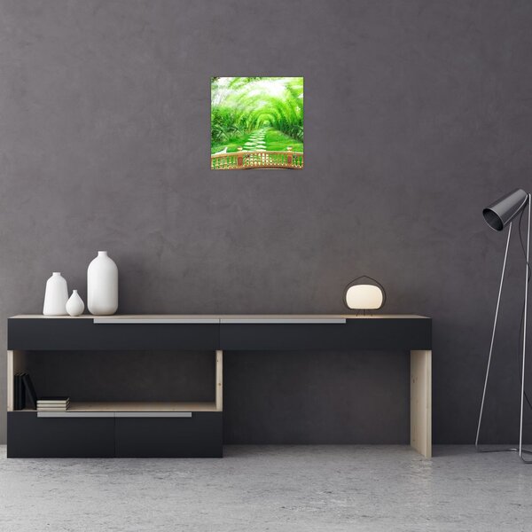 Obraz - Výhled na tropickou zahradu (30x30 cm)