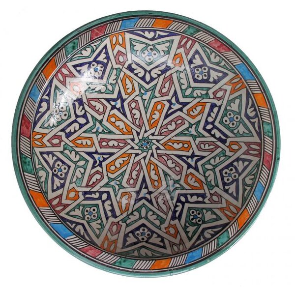 Marocká ručně malovaná keramická mísa F024