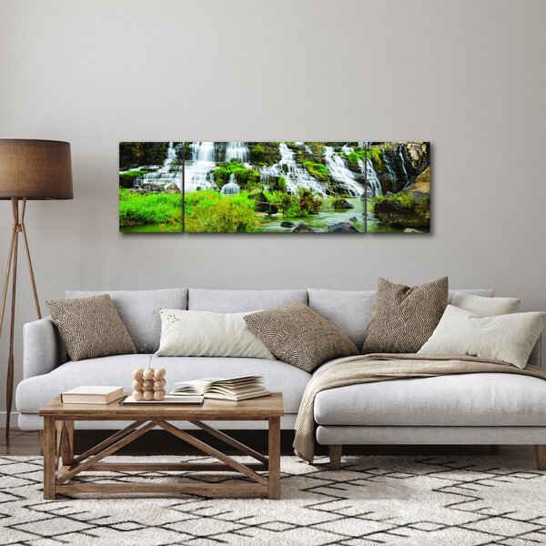 Obraz - vodopády se zelení (170x50 cm)