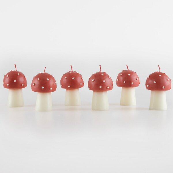 Svíčka muchomůrka Mini – set 6 ks