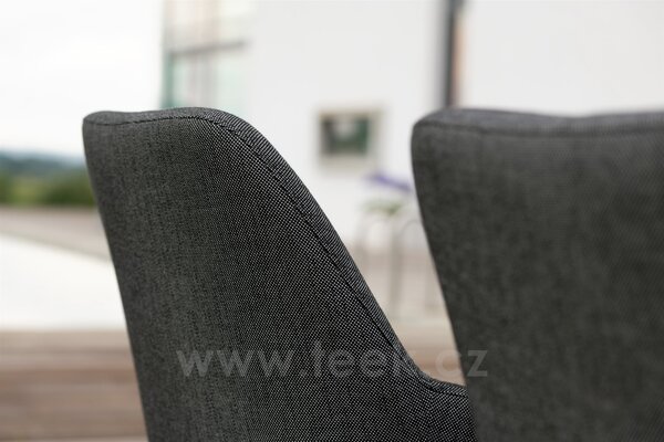 Stern Jídelní křeslo skid Hector, Stern, 63x63x89 cm, rám lakovaná nerezová ocel black matt, polstrování venkovní látka barva silk black, rychleschnoucí výplň
