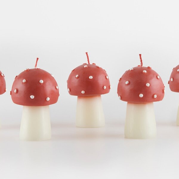 Svíčka muchomůrka Mini – set 6 ks