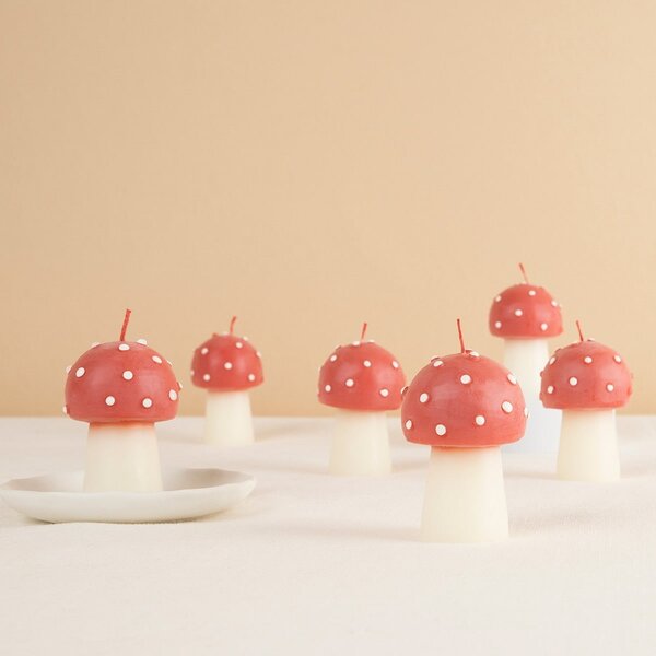 Svíčka muchomůrka Mini – set 6 ks