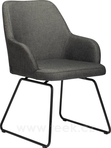 Stern Jídelní křeslo skid Hector, Stern, 63x63x89 cm, rám lakovaná nerezová ocel black matt, polstrování venkovní látka barva silk black, rychleschnoucí výplň