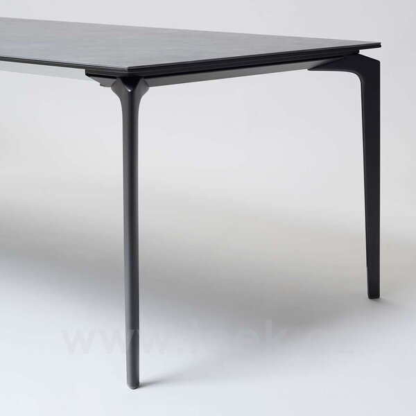 Fast Hliníkový rozkládací jídelní stůl Allsize, Fast, obdélníkový 220-270x100x76 cm, rám hliník barva metallic grey, deska keramika kat. R1 dekor Night