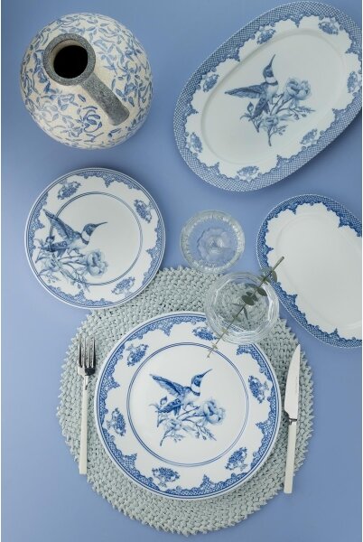 Jídelní sada 26 ks bílá/modrá/porcelán