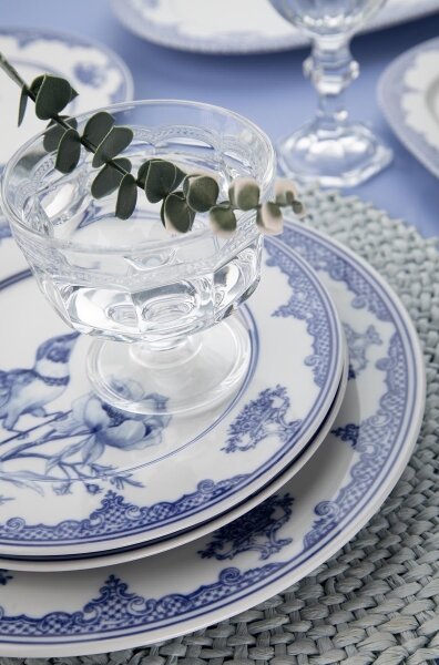 Jídelní sada 26 ks bílá/modrá/porcelán