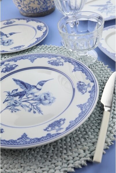 Jídelní sada 26 ks bílá/modrá/porcelán