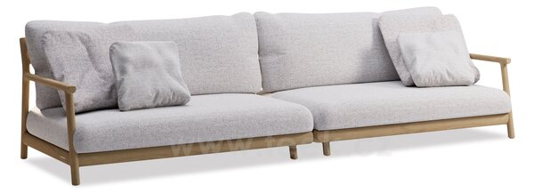 Manutti 3-místná pohovka Muyu, Manutti, 308x93x78 cm, rám teak, bez polstrů