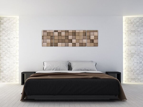 Obraz - Béžové krychle (170x50 cm)
