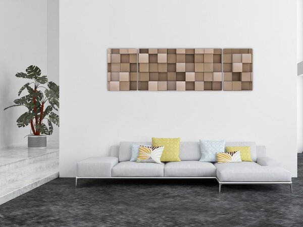 Obraz - Béžové krychle (170x50 cm)