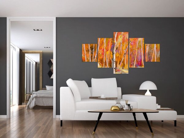 Obraz - Podzimní les (125x70 cm)