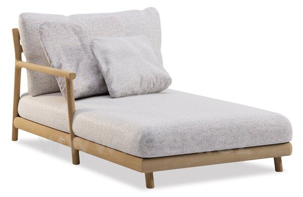 Manutti Ukončovací relaxační pravostranný díl Muyu, Manutti, 172x100x78 cm, rám teak, bez polstrů