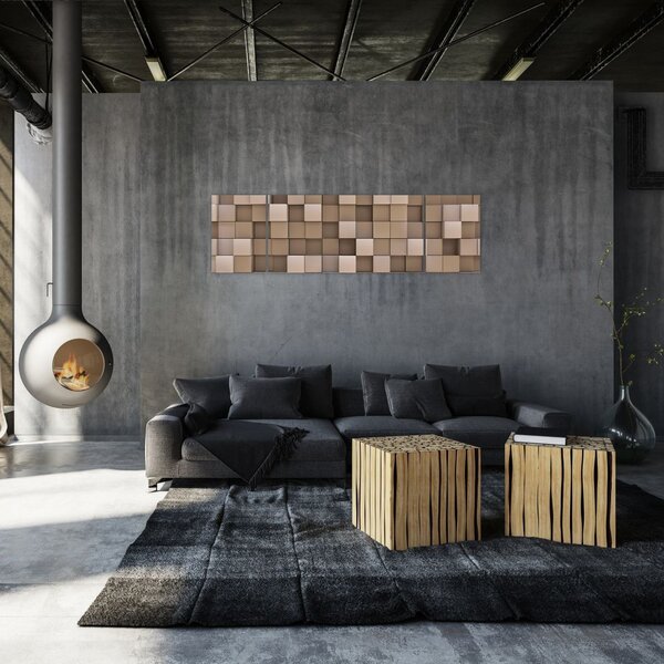 Obraz - Béžové krychle (170x50 cm)