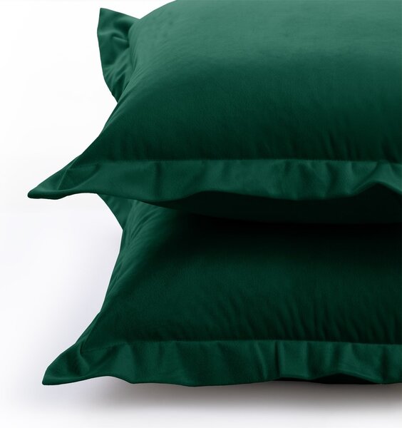 Restilo Povlaky na polštáře AmeliaHome Velvet Side tmavě zelené, velikost 45x45