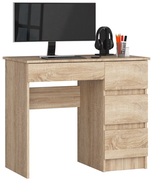 Ak furniture Psací stůl A-7 90 cm dub sonoma pravý