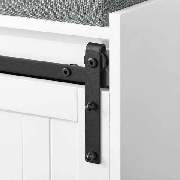 SoBuy FSR133-K-W Lavice na boty se sedátkem Skříňka na boty s posuvnými dveřmi Komoda na boty Úzký botník WD cca 90x46x35cm Bílá barva