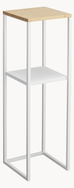 Úzký regál z kovu a bambusového dřeva Tower