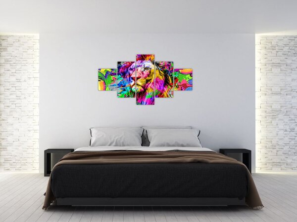Obraz - 3D obraz lva (125x70 cm)