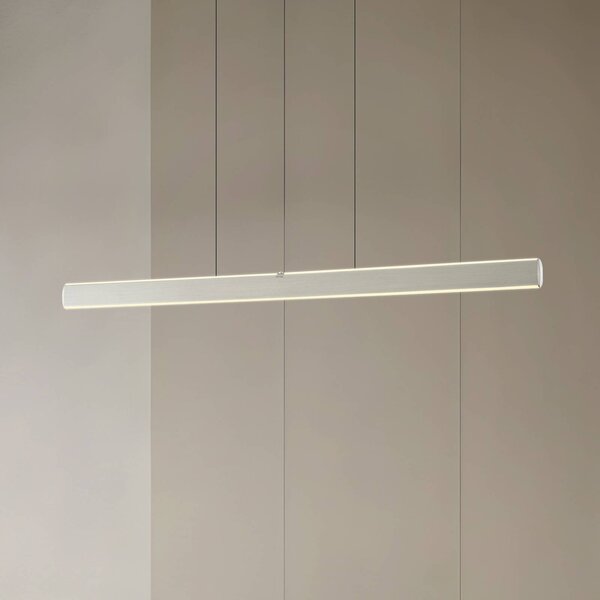 Lucande LED závěsné světlo Arvon, hliníkové provedení, 117 cm, stmívatelné,, stmívatelný, Hliník / šedá / zinek, Obývací pokoj / jídelna, kov, Moderní