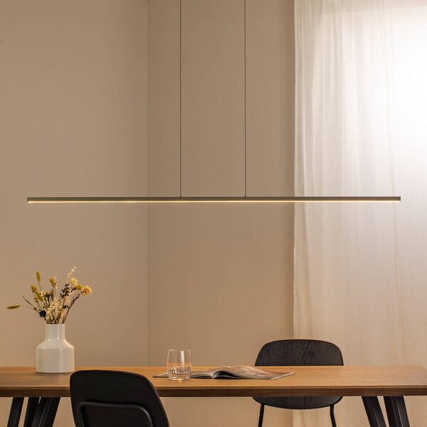 Nowodvorski Lighting Závěsné světlo LED BAR, olivově zelené, délka 150 cm, kov, 32 W, Zelená, Obývací pokoj / jídelna, Hliník, Moderní