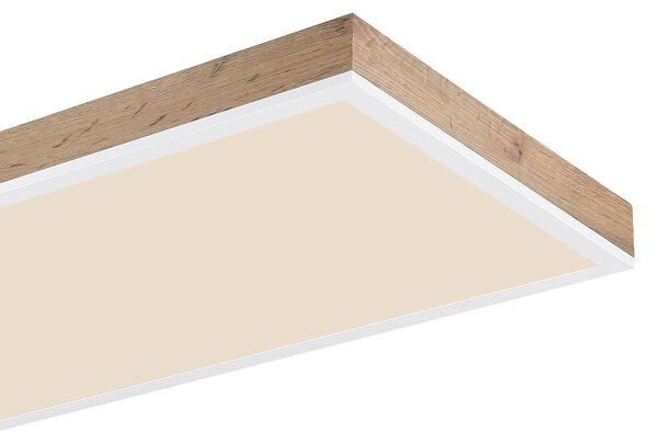 Globo LED stropní svítidlo Doro, délka 120 cm, tmavé dřevo,, stmívatelný, Tmavé dřevo, Obývací pokoj / jídelna, Dřevo, Moderní
