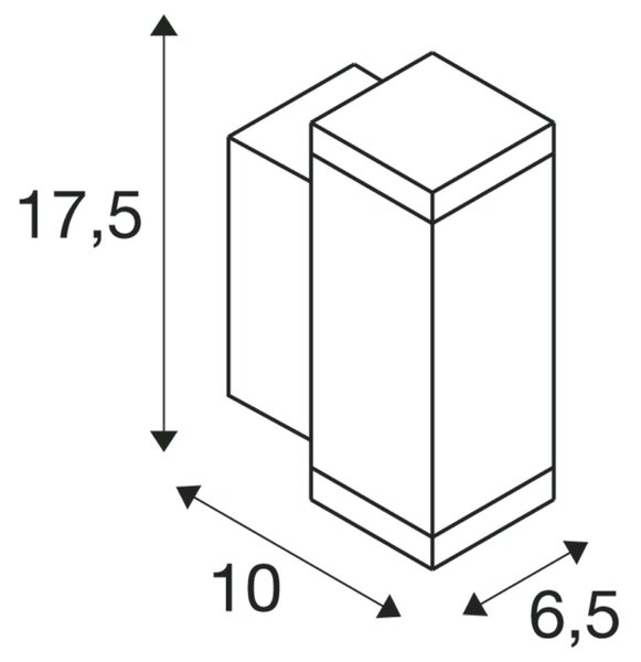 BIG WHITE SLV THEO PRO S nástěnné svítidlo pro povrchovou montáž, jednoduché, DALI, P1, obdélníkové, 2700 K, 3 W, 24°, bílé 1010178